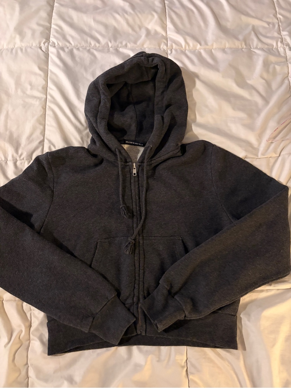 Brandy Melville full zip cropped hoodie.